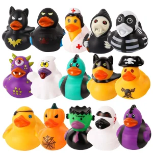 12/24/36 pezzi anatre di gomma di Halloween, anatre di Halloween da 2.5 pollici per jeep con vari personaggi di Halloween novità giocattoli di anatra di gomma 1