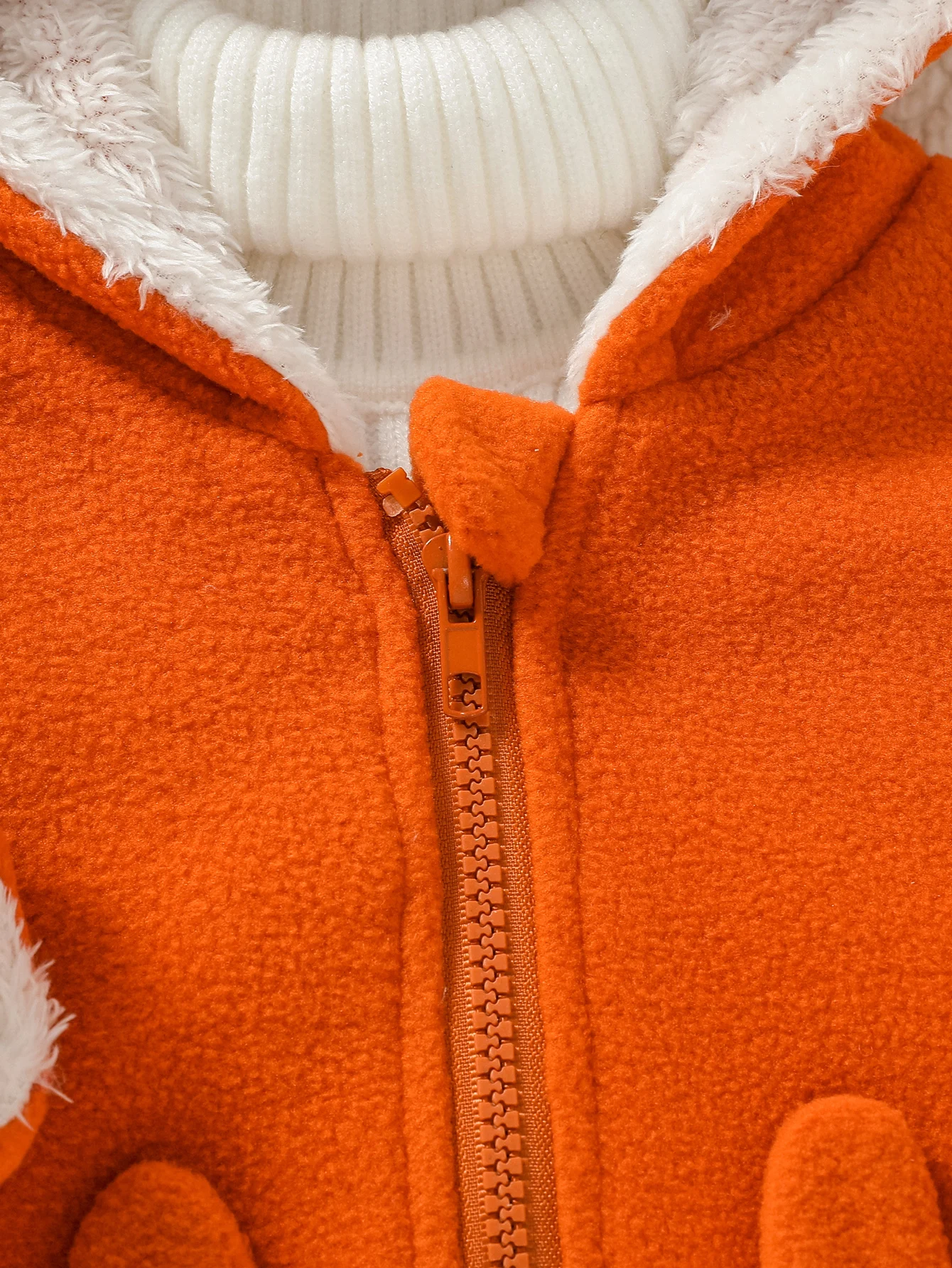 Giacca in pile calda per neonato/donna autunno/inverno a maniche lunghe carina con tasca con cerniera per cappotto alla moda 3