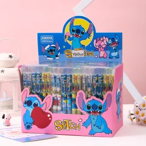 Disney Stitch Penne Gel 12-36pcs Cartoon Nuovo Pressing Pen Nero Acqua Inchiostro 0.5 Carino Firma Penna di Cancelleria scuola Regalo Di Compleanno 1