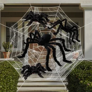 30/90/150 cm Halloween Nero Spaventoso Ragno Gigante Enorme Ragnatela Decorazione di Halloween Casa Bar Casa Stregata Prop Vacanza Decorazione Esterna 1