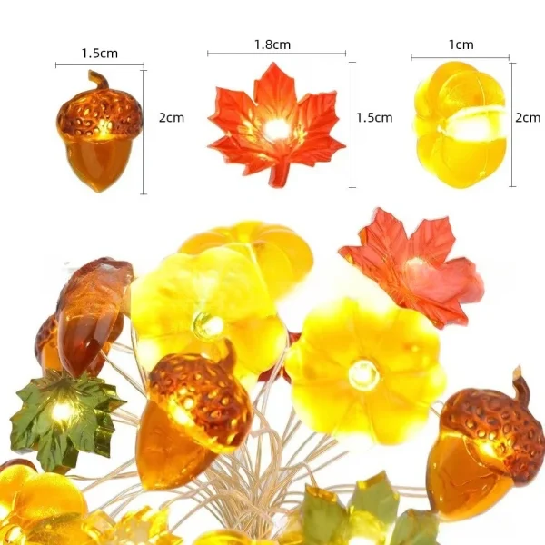 1/3m Zucca di Halloween Foglia d'acero Led Fata Stringa di luce Decorazione natalizia Lampada Fantasma Festival Atmosfera Layout Luci 2025 5