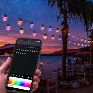 Smart String Light Alimentato tramite USB Globo Fairy Light APP Bluetooth e telecomando Sincronizzazione musicale a colori fai-da-te per albero di Natale della camera da letto 1
