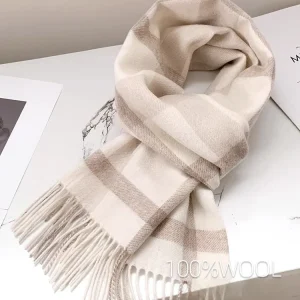 Una sciarpa scozzese in pura lana 100% lana per donna, scialle invernale di fascia alta, scaldacollo nuovo stile 2025, regalo di compleanno 1