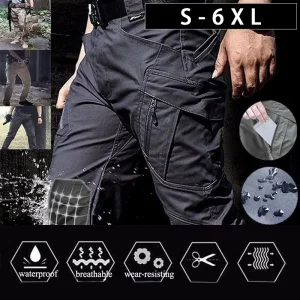 Pantaloni cargo tattici Pantaloni da combattimento da uomo Pantaloni militari dell'esercito Tasche multiple Pantaloni da lavoro da escursionismo Pantaloni da uomo casual Taglie forti 6XL 1