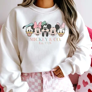 2025 Disney T-shirt in cotone da donna stile casual sportivo con stampa Topolino Plus Size Streetwear stile hip-hop alla moda 1