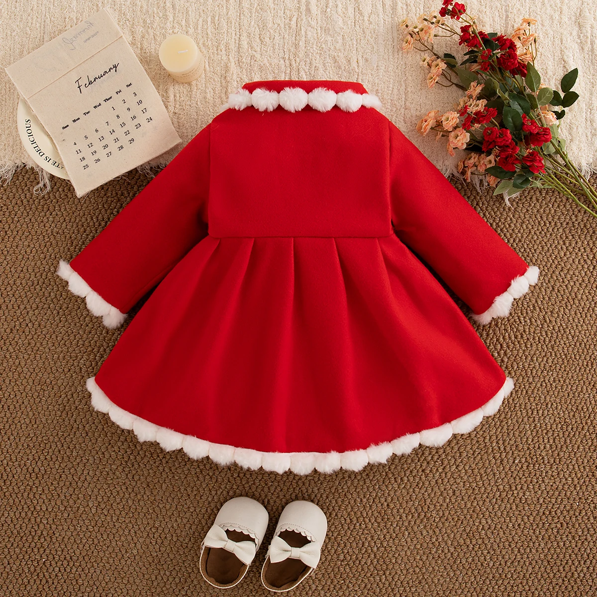 Abiti da bambina Abiti estivi da bambina a maniche lunghe con stampa completa di tulipani Abiti da principessa per ragazza simpatico cartone animato Vestiti per neonata 4