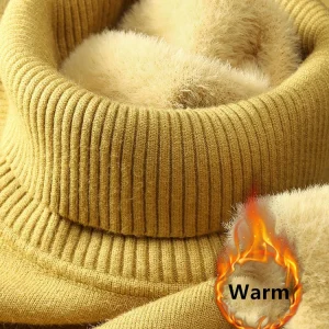 Maglione per donna inverno addensare dolcevita pullover in maglia sottile nuovo caldo peluche foderato in velluto maglieria maglione top casual Poleras 1