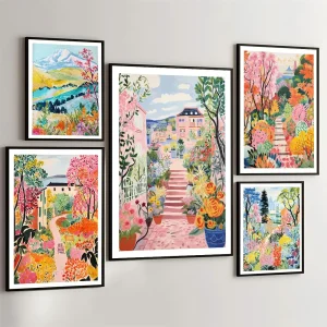 Flower Garden Colorful Art Print Movie poster appiccicosi Retro Kraft Paper Sticker DIY Room Bar Cafe estetica Art Wall Painting 1