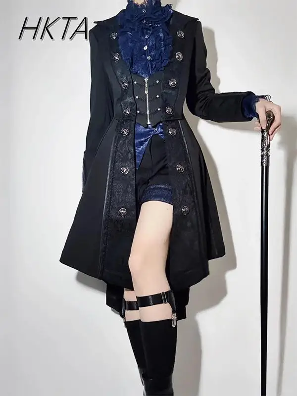 High Sense 2025 Primavera Nuovo Y2k Trench Dark Goth Robe Lolita Cappotti lunghi Lolita High Street Giacca da uomo e da donna Abbigliamento 2