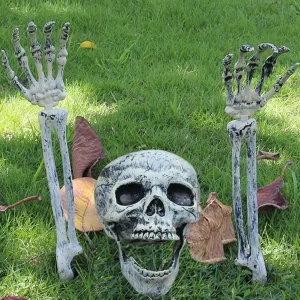 Realistico Halloween Skeleton Stakes decorazioni Skull Head Arms Decor per Outdoor Yard Lawn Garden cimitero Party Supplies 1