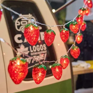 2024 Luci a corda con fragole Decorazioni per la casa Lucine a sospensione a LED Modalità luce sempre sveglia per matrimoni di feste di Pasqua 1