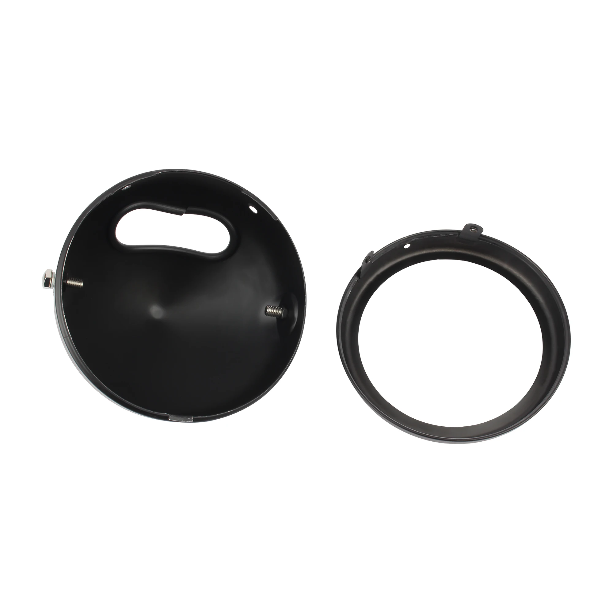 Secchio per fari a LED da 5,75 pollici e 7 pollici per Harley Faro Retro Cafe Racer Staffa di copertura per alloggiamento per fari Accessori universali 4