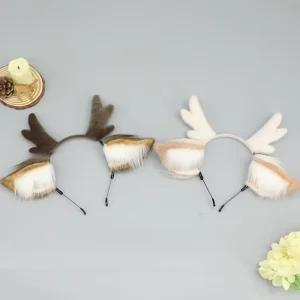Orecchie di cervo di peluche Fascia per corna di renna Decorazioni per festival carine Fasce natalizie Copricapo per feste Copricapo per bambini Adulti 1