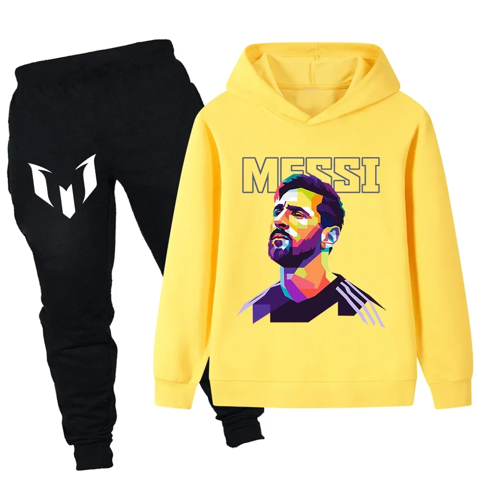 Set per bambini autunno e inverno Top + Pantaloni Completo Messi Stampa creativa Ragazzo Moda Ragazze Tuta Casual Tuta sportiva per bambini calda 6