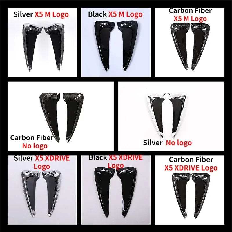 Per BMW X5 F15 X5M F85 2014-2018 ABS Nero/Argento/Fibra di Carbonio auto squalo branchia parafango laterale adesivo di sfiato Accessori Auto 2