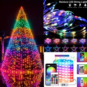 Smart USB Bluetooth App Control LED String Light Lucine da esterno impermeabili per luci dell'albero di Natale per feste Decorazioni di nozze 1