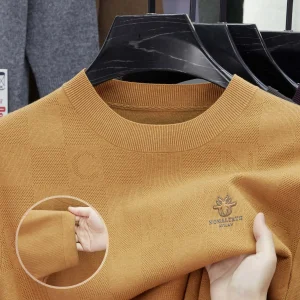 2025 Nuovo Autunno e Inverno da uomo a maniche corte girocollo maglione lavorato a maglia mezza manica T-shirt maglione camicia base da uomo 1