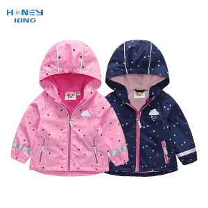 Giacca Softshell HONEYKING per bambini capispalla in pile con cappuccio impermeabile per cappotti antipioggia per bambini abbigliamento per bambini per ragazza 1