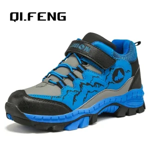 Scarpe da trekking invernali Ragazzo Bambini Stivali da neve Adolescenti Scarpe per bambini Camminare Arrampicata Sneakers Pelle Impermeabile Antiscivolo Sport Caldo 1