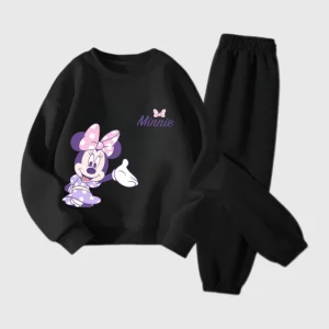 Minnie Felpe Bambino 2026 Primavera Autunno Costume Stampato Felpe 2 pezzi Bambino Bella Girocollo Top Pantaloni Abiti a maniche lunghe 1