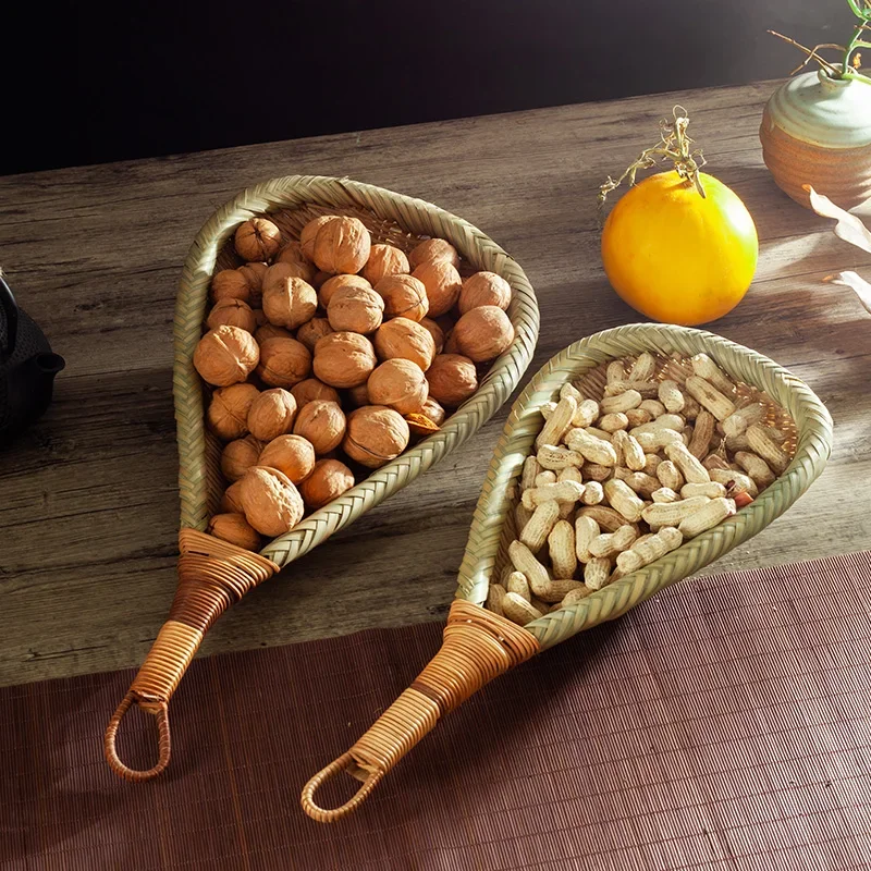 Prodotti di bambù verde naturale puro forniture da cucina colino di riso intrecciato a mano cucchiaio da minestra Noodles cucchiaio di scarico per uso domestico 3