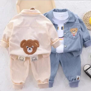 Set di abbigliamento per bambini set invernale per ragazze Set superiore e inferiore per ragazzi Set sportivo casual in due pezzi per set di abbigliamento da esterno per bambini 1