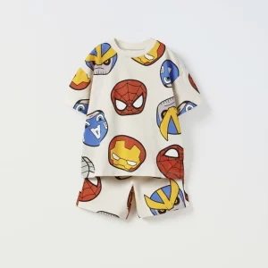 2024 NUOVO Cartoon Abito a maniche corte Neonati maschi Tuta Abbigliamento estivo T-shirt + Pantaloncini Bambini Set da 2 pezzi Abbigliamento per bambini 1