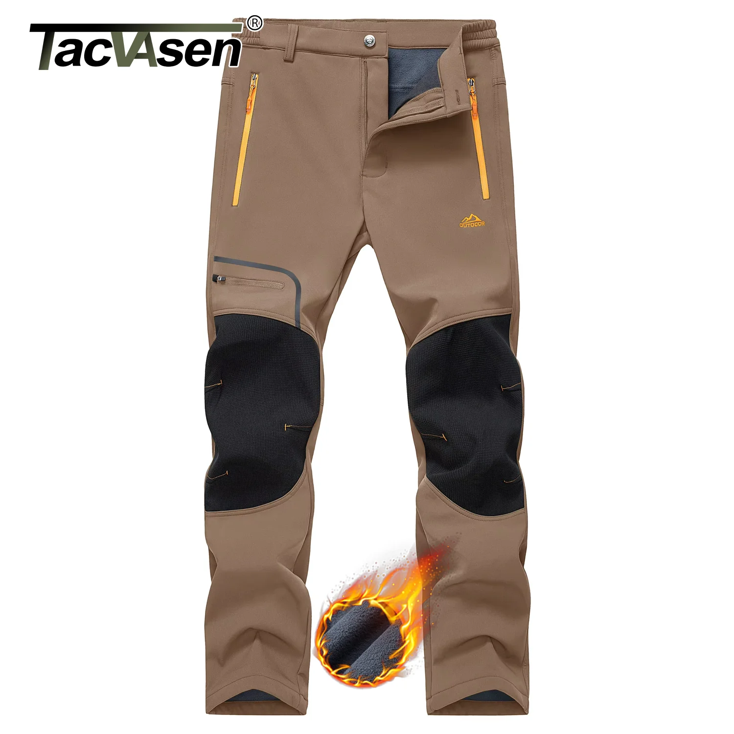 Pantaloni da sci invernali TACVASEN pantaloni impermeabili termici caldi da uomo pantaloni foderati in pile tattico pantaloni da lavoro da montagna da trekking all'aperto 2