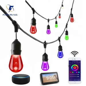 10m 20m 30m Smart LED String Lights Commercial Grado Impermeabile Esterno RGB S14 Lampadina Wifi Tuya Festone Giardino Decorazione di Nozze 1