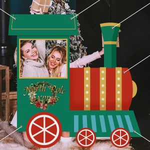 Treno di Natale sfondo cavo panno Decorazione di Natale 2025 Vacanze di Natale North pole ghirlanda Navidad Natal Regalo di Capodanno 2026 1