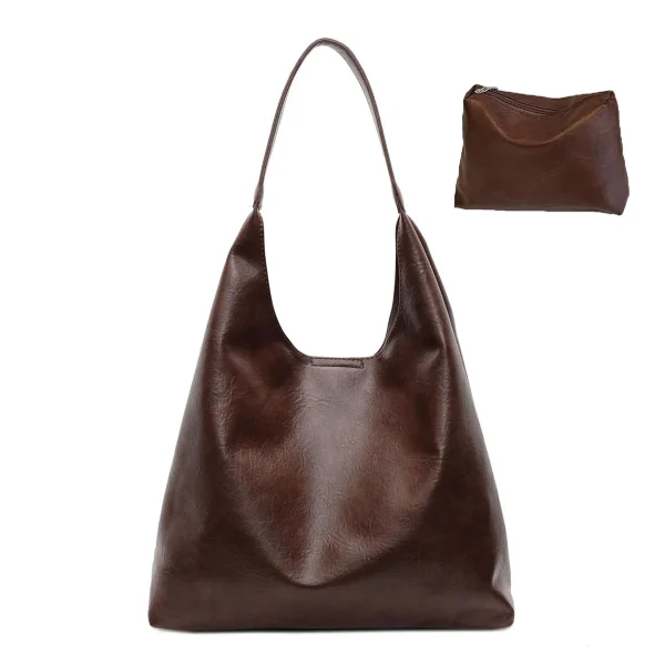 Borsa a tracolla alla moda, semplice, popolare, in tinta unita, di alto valore, di grande capacità, versatile quotidiana, borsa sottobraccio con temperamento 5