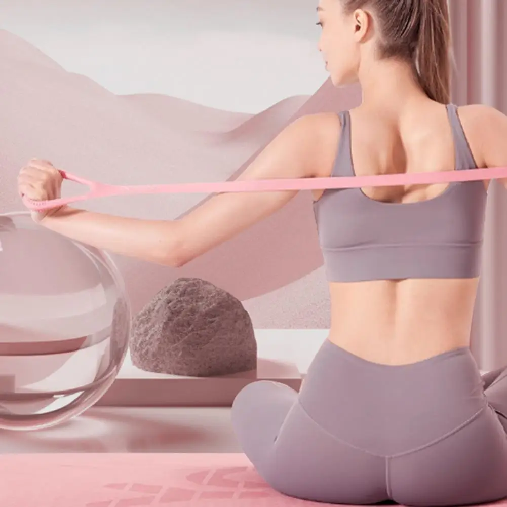 Fascia di resistenza fitness figura 8 da 45 cm con impugnatura antiscivolo braccio spalla elasticità allenamento per la forza cinghia di tensione corda di tensione 1