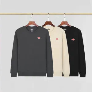 2025 Primavera esportata in Giappone Felpa sottile da uomo/donna Stesso ricamo di marca in cotone O-Collo Manica lunga Tuta ampia Top 1