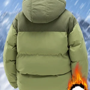 Giacca invernale da uomo per carichi pesanti - Cappotto con cappuccio con zip intera e tasche con cerniera Tessuto non elasticizzato per la stagione fredda 1