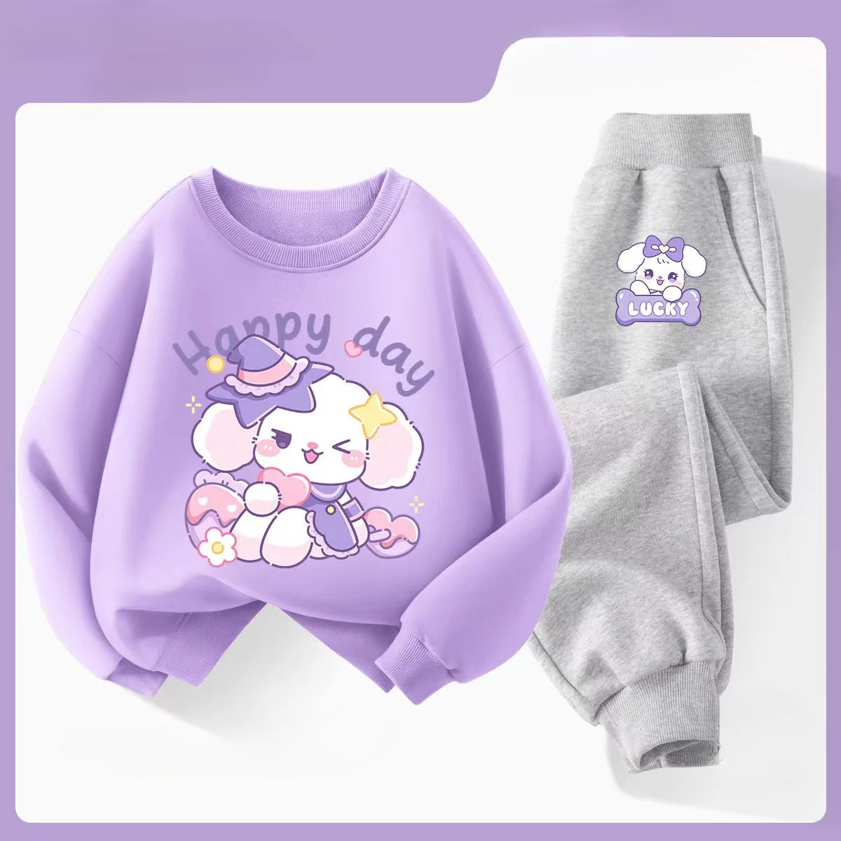 Vestiti autunnali per neonato T-shirt e pantaloni stampati alla moda Set da 2 pezzi Bambini Ragazze Casual Top Bottom Abiti Tute 2