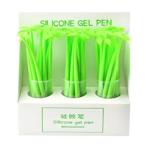 Penne coreane eleganti e fantasia con foglie di erba Penna gel Kawaii Scuola carina Scrittura divertente Cancelleria estetica fresca Fornitura per diario per ufficio 3D 1