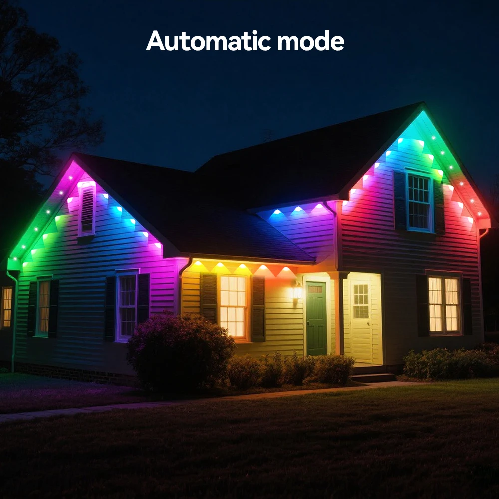 100FT/30M Luce Permanente 60LED Gronda RGB Stringa di Luce Bluetooth Luce Esterna Musica Timer IP65 Impermeabile Festa Decorazione di Festa 6