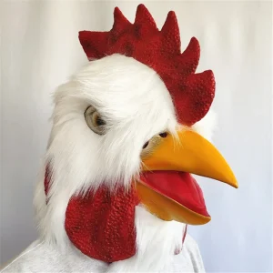 Maschera di gallo maschera di pollo Halloween novità Costume Party Latex Animal Head Face Rooster Cosplay puntelli accessorio di carnevale 1