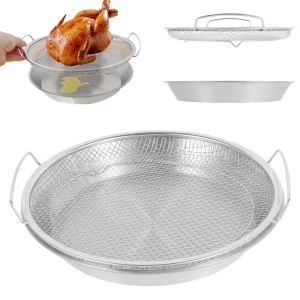 Vassoio per filtro dell'olio Vassoio per scolapiatti per alimenti fritti in acciaio inossidabile Filtro per friggere con vaschetta per gocciolamento Vassoio per filtro dell'olio con cestello di scarico in rete 1