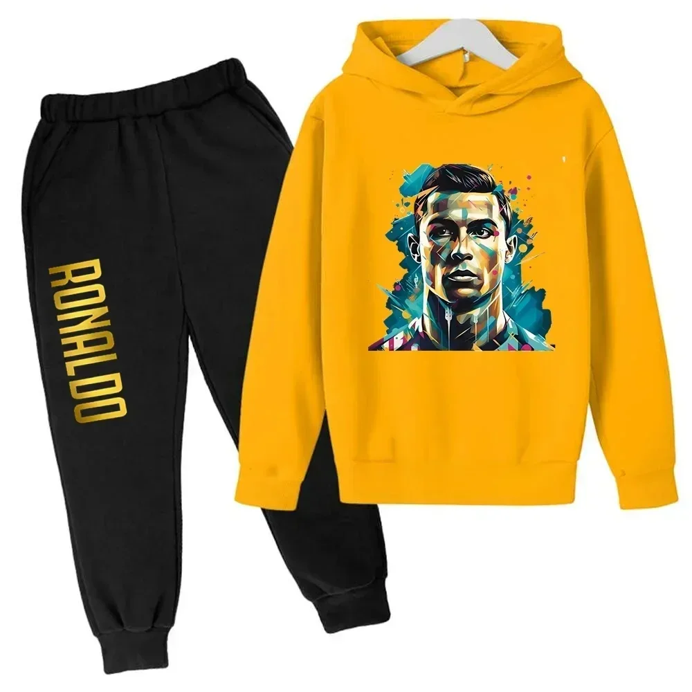 Cristiano Ronaldo CR7 Costumi Cosplay Kid Football Idol Bambino Felpa con cappuccio Set Pantalone Bambino di alta qualità Ragazzo Ragazza Abbigliamento Tuta 5