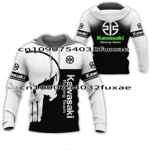 Felpa con cappuccio moto Kawasaki 2025 uomo donna moda casual stampa 3D felpe sportive estremi uomo autunno inverno pullover moto 8 1