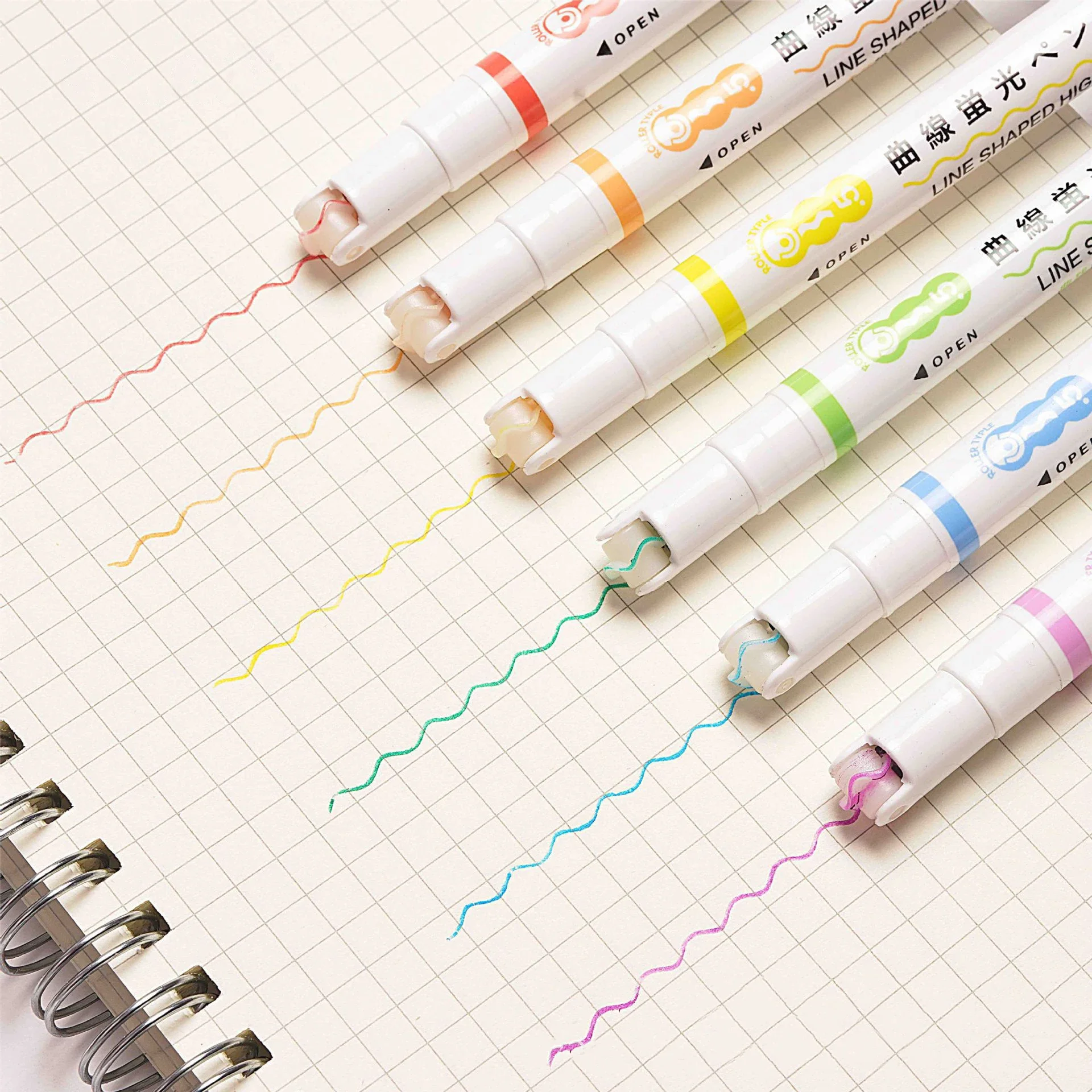 6 pezzi/set penne per contorni a forma di fiore evidenziatore pennarello curva punta a rullo penna carina cancelleria Kawaii Graffiti accessori per la scuola 4