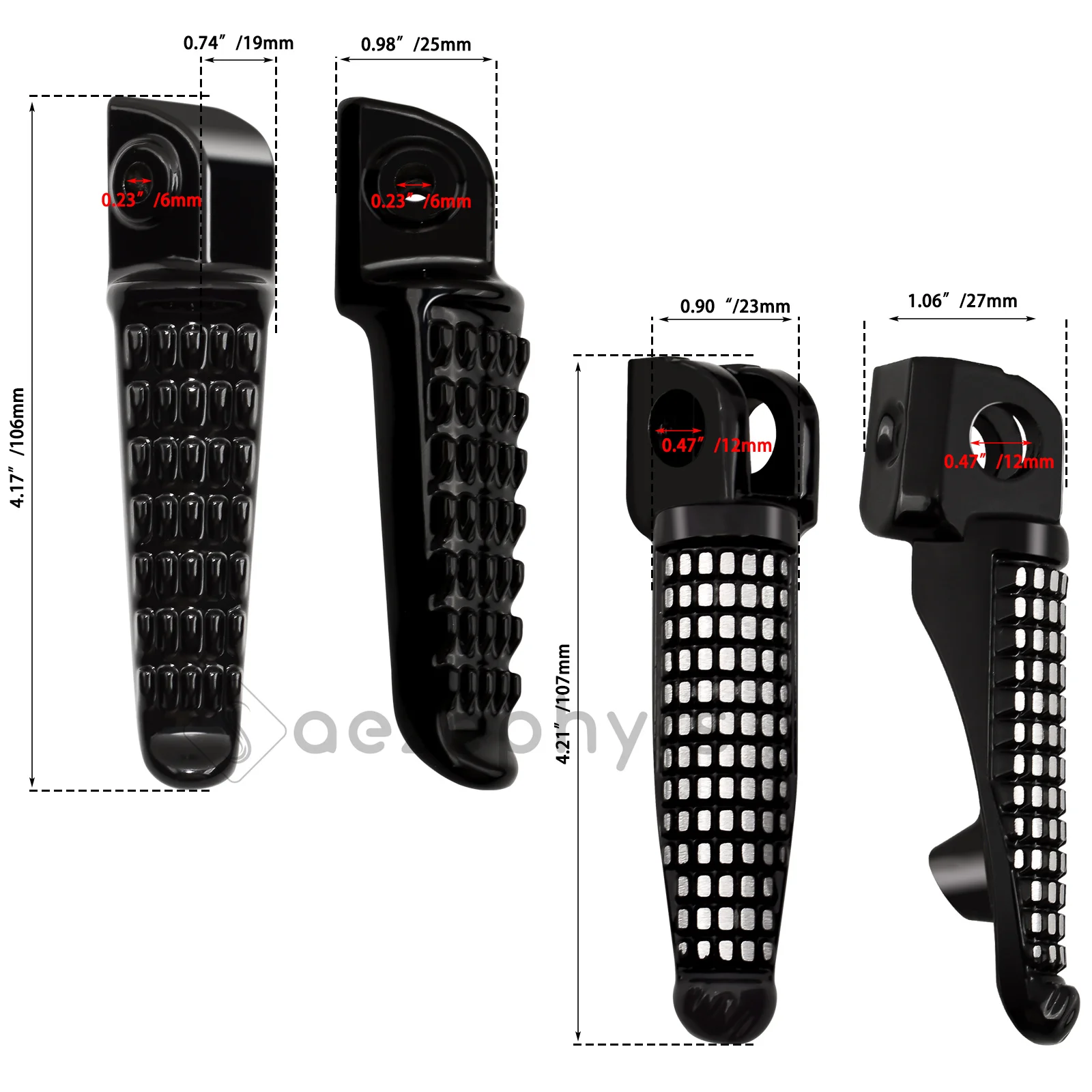 Pedane poggiapiedi anteriori e posteriori per motocicletta per Kawasaki Ninja ZX6R abs ZX10R 650R ER-6N Z750 Z1000 zr800 z h2 se z800 ER-6F poggiapiedi passeggero e pilota 3