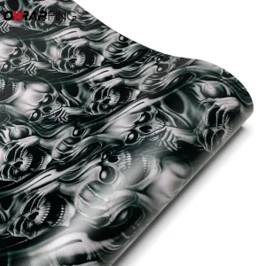 Adesivi per auto Avvolgere il vinile Teschio Cartone animato stampato Pellicola per carrozzeria auto Pellicola autoadesiva per modifica mimetica per accessori per auto moto 1