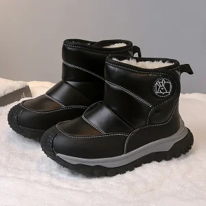 Stivali da neve per bambini per adolescenti Stivali di peluche spessi e caldi per ragazze da ragazzo Tendenza Moda Scarpe calde in cotone per bambini Stivali per bambini alla moda 1