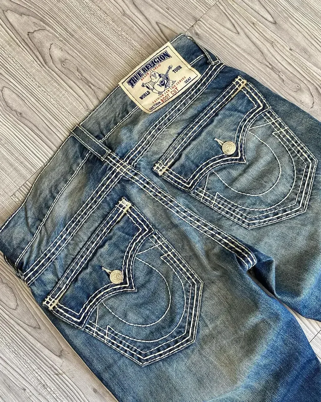 Jeans classici anni '90 Pantaloni dritti a vita bassa Y2K Figura ricamata Moda Casual Jeans blu High Street Hip Hop Custodia da indossare per coppie 4