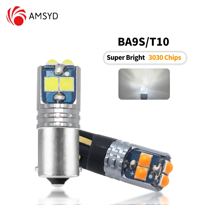 2/4/6/8/10 pezzi Canbus T10 LED super luminoso 194 168 W5W BA9S nessun errore 3030 6SMD lampada di parcheggio luce interna per auto ambra giallo bianco 1