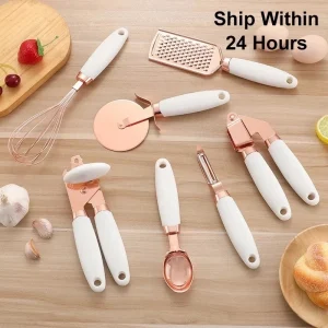 4-7 pz oro rosa spremiaglio tagliapizza Set di Gadget da cucina apriscatole cottura di patate utensili da cucina di fascia alta accessori da cucina 1