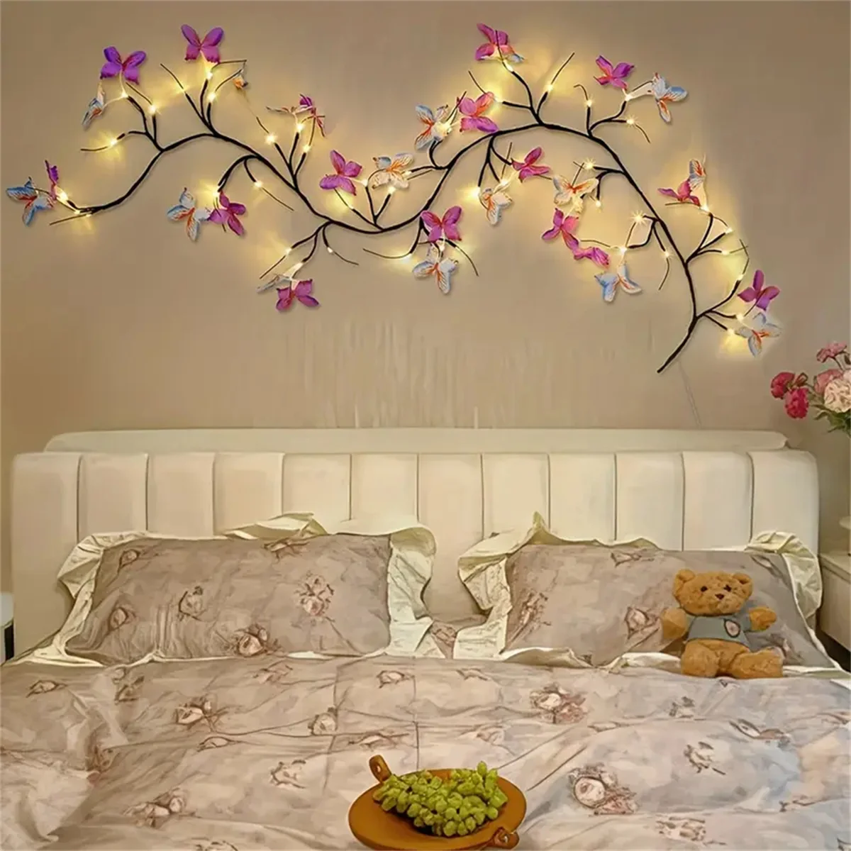 1PC/2PC 30Led Willow Vine String Light 1.3M 8 modalità USB Farfalla Festival Decorazione della stanza Luci da parete per interni ed esterni 5