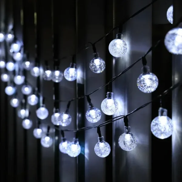 Nuovo globo di cristallo solare LED luci della stringa LED luce solare esterna IP65 fata luce ghirlanda di nozze per la decorazione della festa in giardino 3